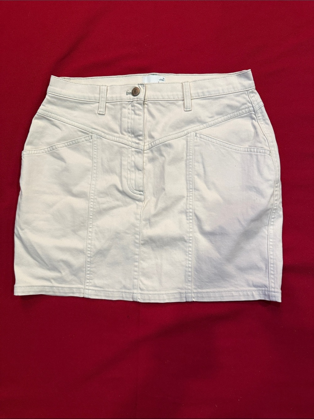 Wilfred Free cream Denim Mini Skirt